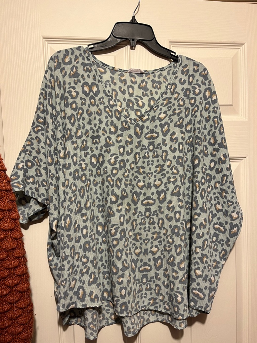 Adrienne Leopard Print Oversized Blouse - Size M
